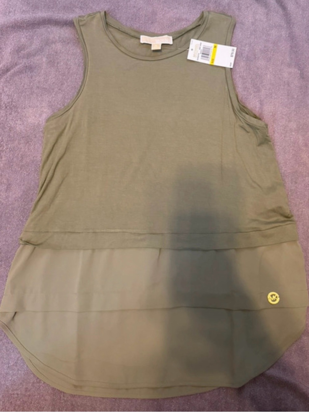 MICHAEL Michael Kors Olive Green Layered Sleeveless Tank